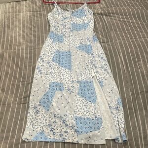 Hollister XS Blue and While Dress